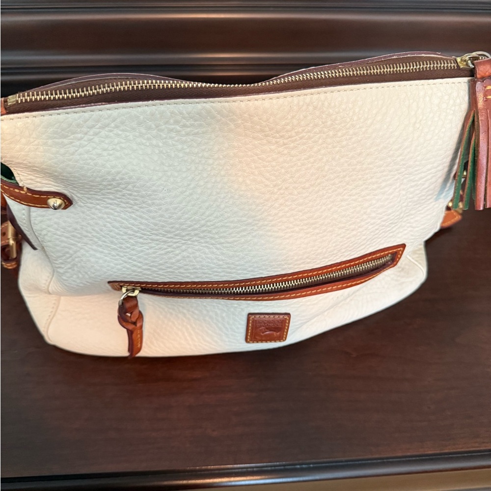Dooney & Bourke Cream and Tan Leather Shoulder Bag